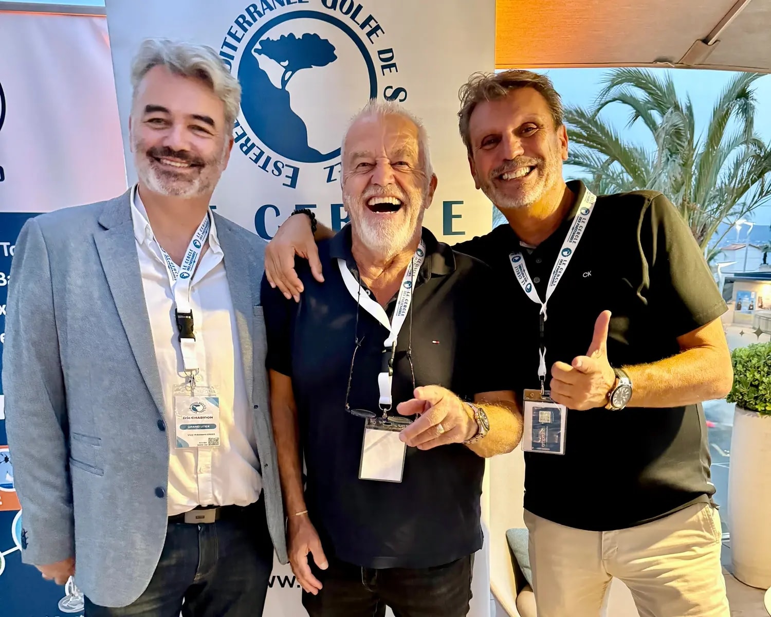 Portrait de Éric Chabidon, Gilbert Benedic et Thierry Gilot lors d'une soirée au casino barrière à Saint-Raphaël organisée par le CPG83